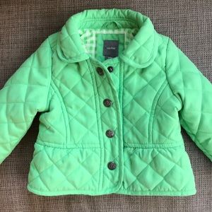 Green fully lined quilted jacket GAP
